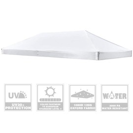 Yescom 9.6 * 19.1Ft Canopy Replacement Top EZ Pop Up Instant Patio Pavilion Gazebo Sunshade Tent Cover Outdoor 20x10Ft