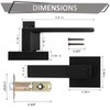 Probrico 6 Pack Square Privacy Door Levers Black Privacy Door