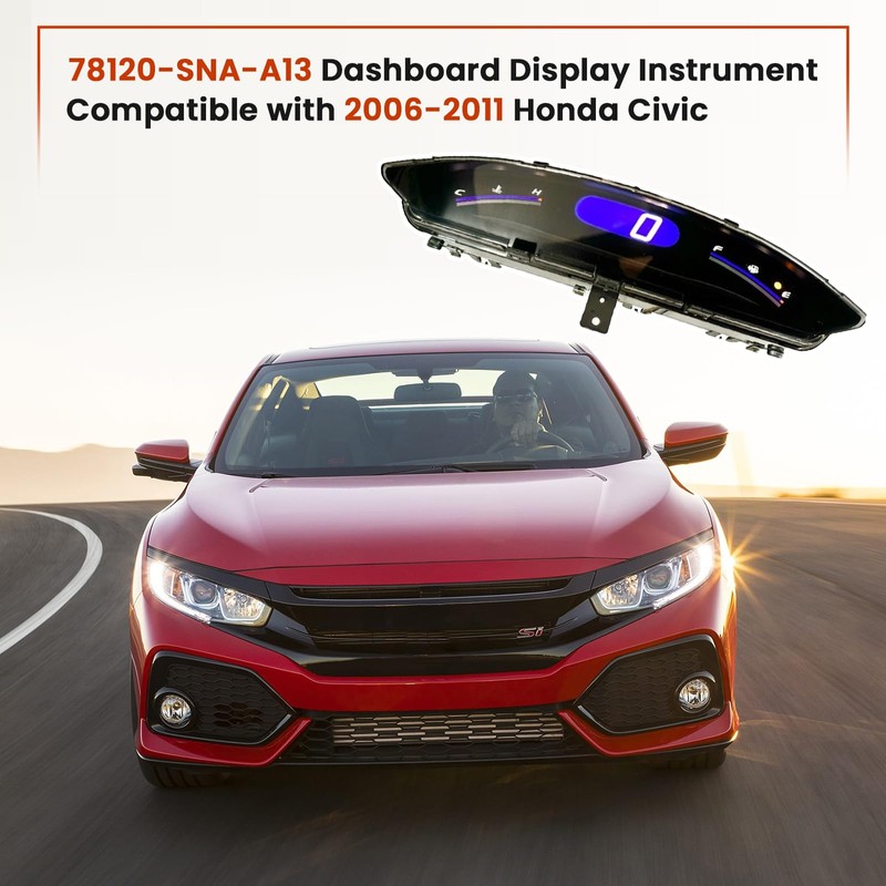 YCLL Speedometer Dash Display Gauge Instrument for 2006-2011 Honda Civic,