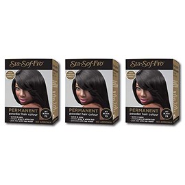 Sta-Sof-Fro Permanent Hair Color Powder Covers Grey & White Hair - Jet Black (Pack of 3)