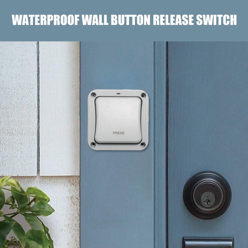 Newnessai Waterproof Wall Push Button Release Switch, Replacement for Doorbell