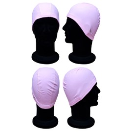 Blue Reef Elasticated Stretchy Anti Tear Easy Fit Plain Deluxe Pull On Swimming Hat Swim Cap One Size Suitable For All Ages 3+ Years (Pastel Pink)
