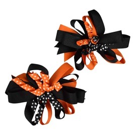 NYFASHION101 Toddlers' Girls' Smooth Grosgrain Ribbon Bow Alligator Clip, Polka Dot Black
