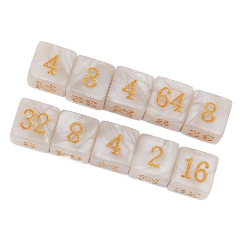 30PCS Number Dice Six Sided Multiples of 2 Number Plastic