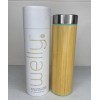 WELLY 18oz. INSULATED + INFUSING BAMBOO WATER BOTTLE BPA FREE WHITE OR GREEN