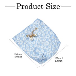 Airssory 5 pcs Blue Flower Drawstring Gifts-Bags Spring Floral Jewelry Candy Wrap Bags with Chain for Wedding Birthday Party Present Decoration 15x13cm