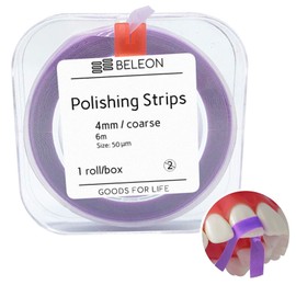 BELEON Dental Polishing Strips - Coarse 1 Roll 4mm x 6M - Tooth Polisher Dental File for Teeth Sanding Grinding Deep Teeth Cleaning Tool Tooth Polish Abrasive Strip Oral Care Cleaning Tool