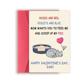 Amorista Funny Cat Valentines Day Gifts for Cat Dad，Cute Cat Valentines Day Cards, Cat Valentines Gifts for Husband, Cat Vday Cards