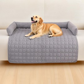 OKYUK Premium Dog Bed, Sofa Protection for Pets, Handmade and Washable Dog Cushion, Fluffy Dog Mat for All Sizes (Corduroy Light Grey, 75 x 75 cm)