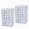 2 Pack Acrylic Toothbrush Holder, Clear Diamond Faceted Cup for