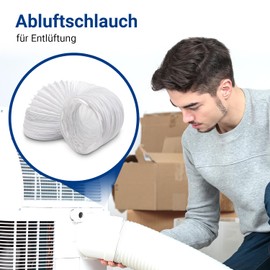 VIOKS Exhaust Hose Dryer 1 Metre Exhaust Pipe 150 mm White PVC - Dryer Hose Extension Exhaust Hose Air Conditioning Cooker Hood Hose - Flexible Hose for 150 Ducting Systems