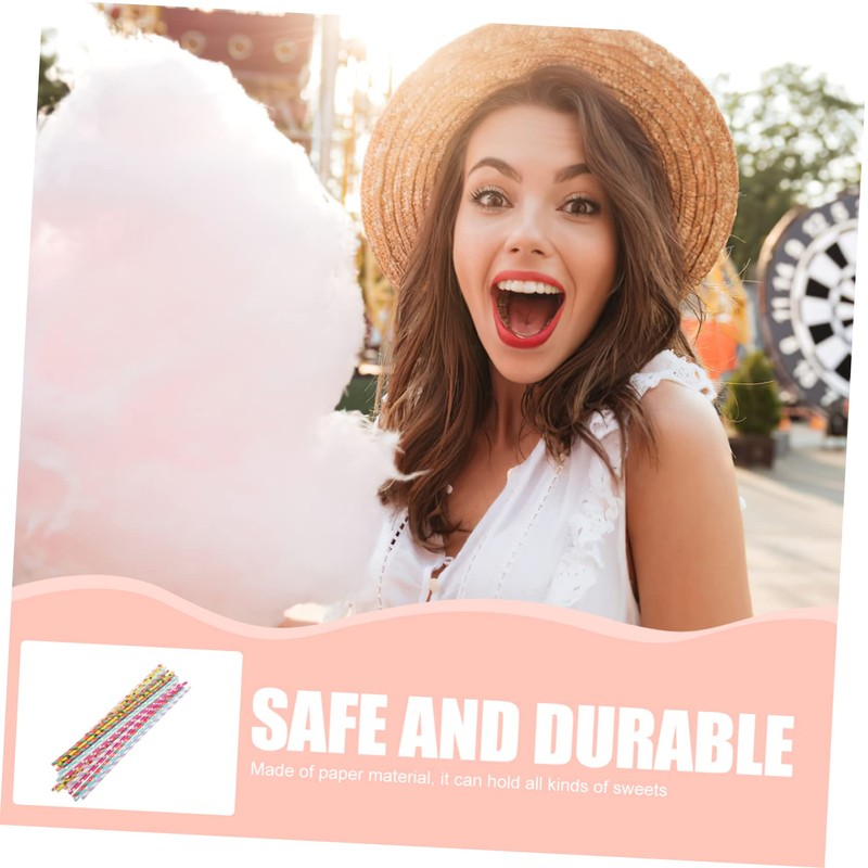 COLLBATH Marshmallow Cones Cotton Candy Sticks Lollipop Sticks Cotton Candy