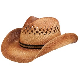 Conner Organic Raffia Western Hat Straw Hat Raffia Straw Hat Sun Hat Cowboy Hat, natural