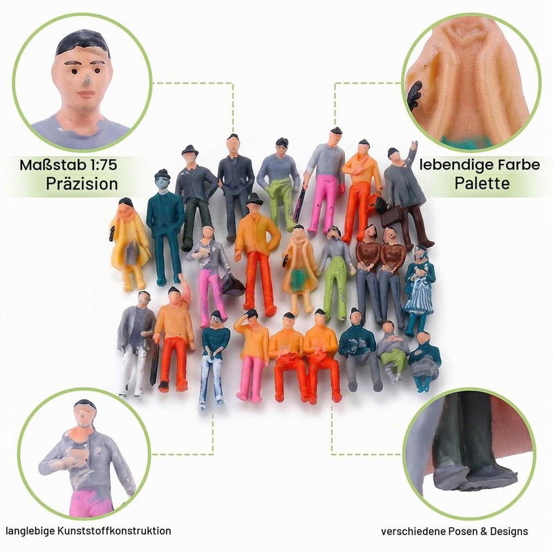 Mini figures people museum, 30 pieces miniature people, mini figures