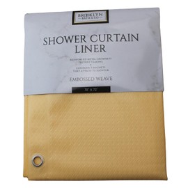 Dependable Industries inc. Essentials Embossed PEVA Shower Curtain Liner 70"x72" Eco-Friendly PVC-Free Bathroom Magnetized Bottom Odorless Reinforced Metal Grommets (Embossed Weave Yellow)