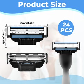 Razors for Men Mac 3 Razors Blades, Upgraded Lubrastrip, Razor Blades Refills, Compatible with Gillette Mach3 Razors for Men Father, Suitable for Dad, Boyfriend, Birthday Gift