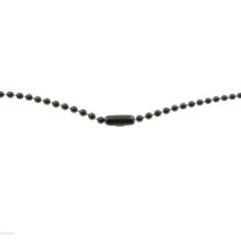 Black 30" Inch #3 2.4mm Diameter Ball Chain Military Army Made in USA