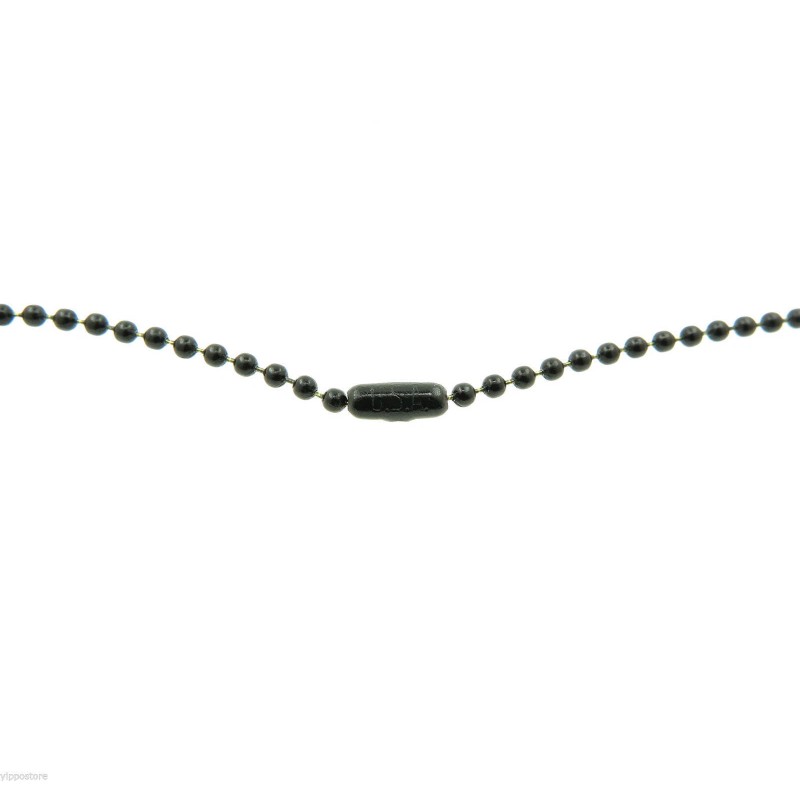Black 30" Inch #3 2.4mm Diameter Ball Chain Military Army