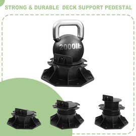 Adjustable Deck Support Pedestal, 24Pack Deck Foundation Support Base for Floating Deck Platform, Deck Blocks Adjustable Deck Plastic Supports Pedestal Paver 2-3/8" to 5-1/2" by MCCKLE