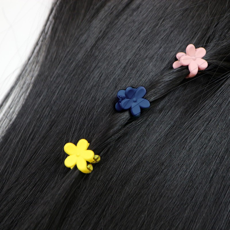 HPNN-008 Hair Clip, Mini Flower, Black, Small, Cute, Bangs, Hair