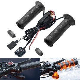 Lock on ATV Grips, ATV Heated Grips and Thumb Warmer, 3 Heat Settings 7/8 Electric Heating Handlebar Grips