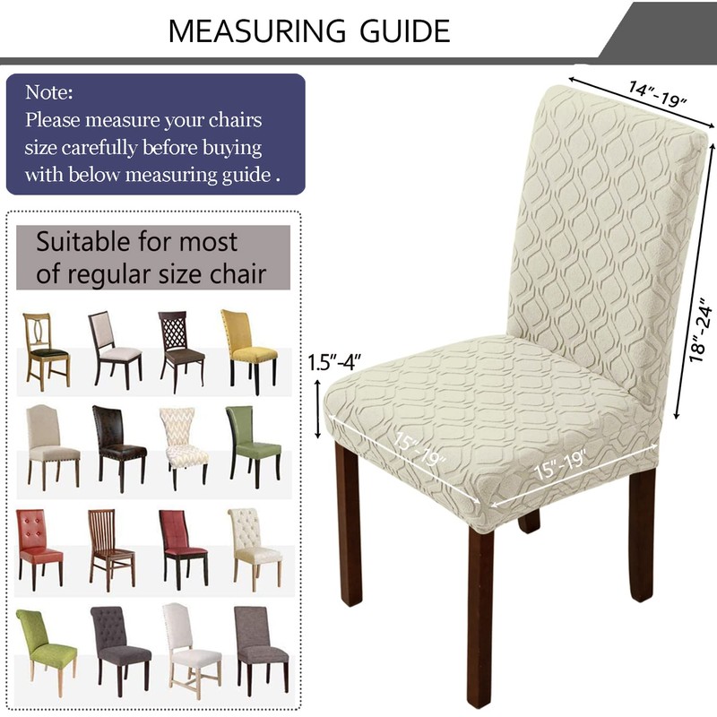 BOGUANG Kitchen Chair CoversDining Chair Cover,Removable Washable Jacquard Parsons Chair