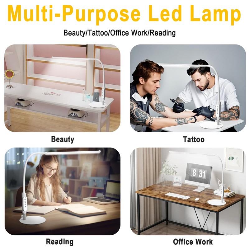 CGBE Led Desk Lamp: 360° Adjustable Nail Light for Desk