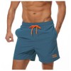 Ougelebo Men's Swimming Trunks with Zip Pocket, Quick-Drying, peacock blue