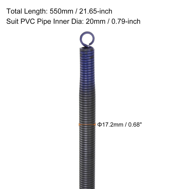 sourcing map PVC Pipe Bending Spring 17.2 mm Outer Diameter