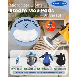 RuannoClean Steam Cleaner Accessories, Universal Steam Mop Pads, Reusable Steam Shot Attachments Compatible with Bissell Steam Shot, Comforday, PurSteam and More Steam Cleaner Pads for Home -10 Pack