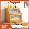 GHWIE Double Layer Large Bamboo Bread Box for Kitchen Countertop,