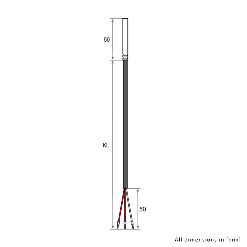 iOVEO 035HP01310 PT100 3-Conductor Temperature Sensor / Temperature Probe with