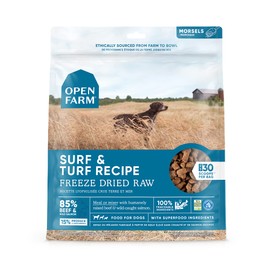 Open Farm Freeze Dried Raw Dog Food, Humanely Raised Meat Recipe with Non-GMO Superfoods and No Artificial Flavors or Preservatives, Surf & Turf Recipe Freeze Dried - 13.5oz