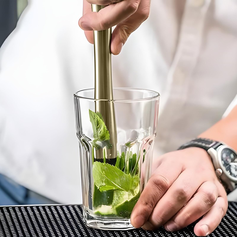 8 Inch Stainless Steel Cocktail Muddler and Mixing Spoon Home
