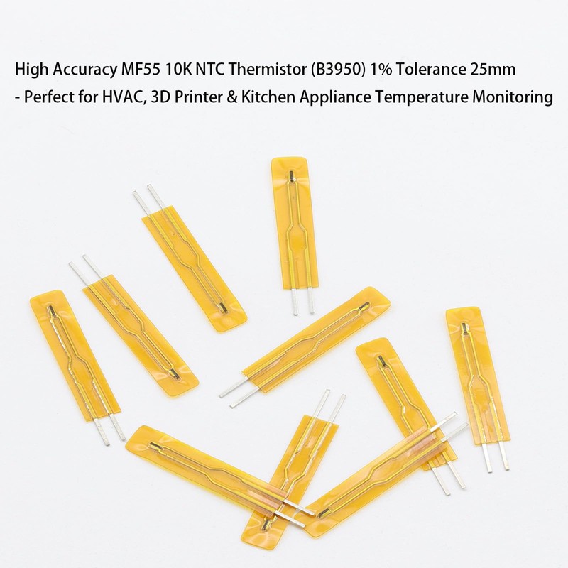 10Pcs MF55 Ultra-Thin NTC 10K Thermistor 3950 – -40℃~125℃ 3950
