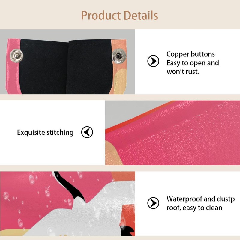 2 Pack Tissue Box Cover Holder, White Cranes Rectangle Leather