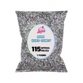 Milk Hard Candy: Smooth and Rich Flavor - Individually Wrapped for On-the-Go Delight - Classic Taste of Fresh Dairy - Bulky Candy by Lecsa Specialty Snacks (1 Pound)