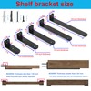 Neevolve Floating Shelf Bracket, 10 Inch 6PACK Black Heavy Duty