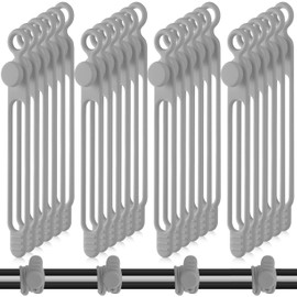40 Bridas de Silicona para Cables Correas de Cordón de Soporte Reutilizable Cinchos de Cable Ajustables Organizador de Cable de Carga Multipropósito para Sujetar Cables (Gris)