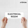Electrical Room Sign, Durable ABS Plastic with Full Adhesive Backing,