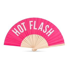 Abbott Collection HOT Flash Folding Hand Fan - Wood/Cotton, Hot Pink (16" W)