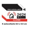 Set of 12 Deterrent, Alarm Stickers, Video Surveillance, Home Protection,