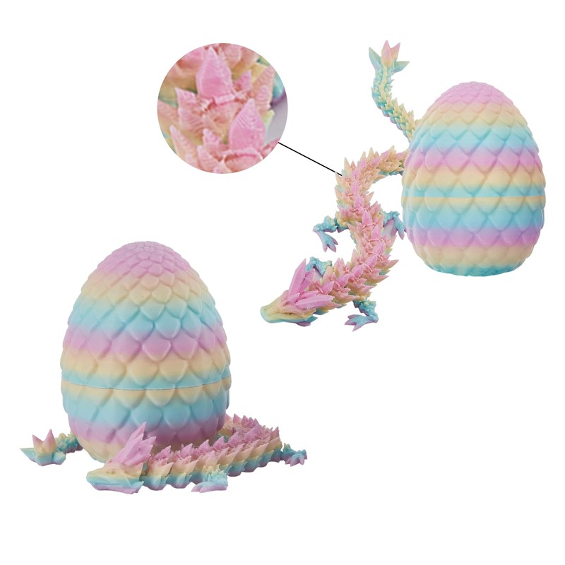 Yizerel 2 Pack 3D Printed Dragon Easter Egg with Dragon