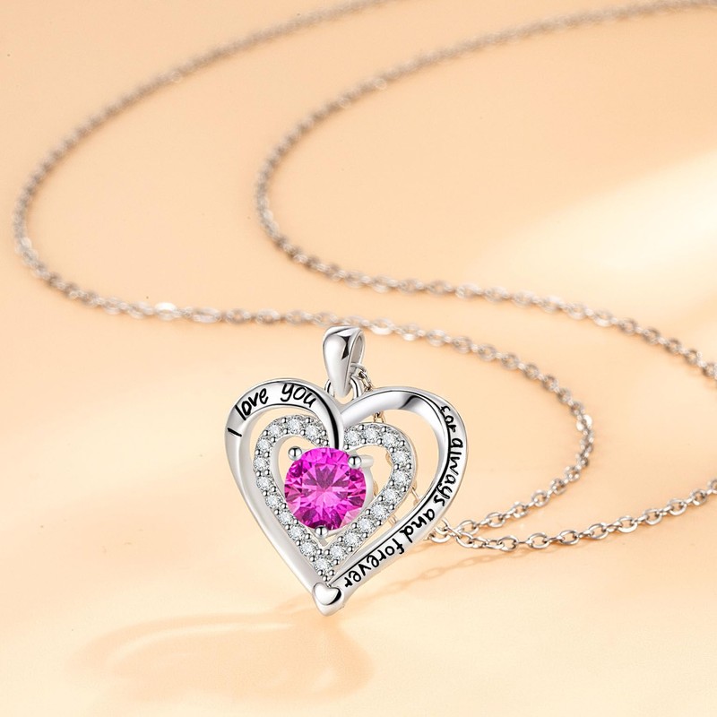 Yaumatea Heart Necklace, I Love You Always & Forever, July