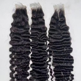 2x6 Burmese Curly Hair Cuticle Aligned Hair Cambodian Raw Hair Bundles hd Lace Frontal Closure Perruque hd Lace Frontalstyle: italy curly, color: natural color, Stretched Length: 18 Inches