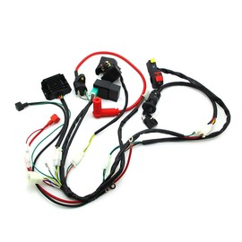 Ouyunou ZS 190cc Wiring Harness Loom Voltage Regulator Rectifier On Off Light Key Switch Kill Starter Ignition Coil Relay CDI Kit for Zongshen 190cc 2 Valve Oil Cooled Electric Start Engine Dirt Bike