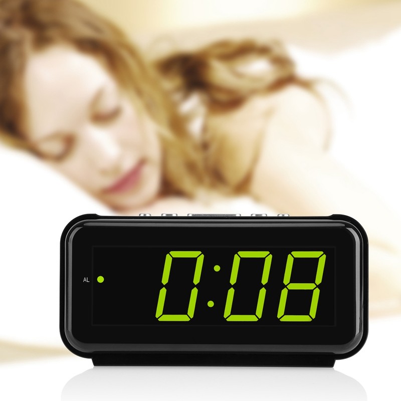 Electronic Table Digital Alarm Clock Desktop LED Display Snooze Function