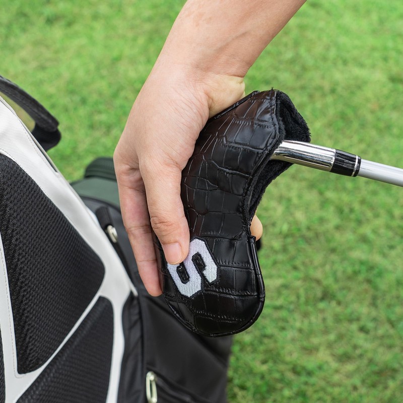 Craftsman Golf 11pcs/set Black Crocodile Pattern Iron Headcover Cover Set