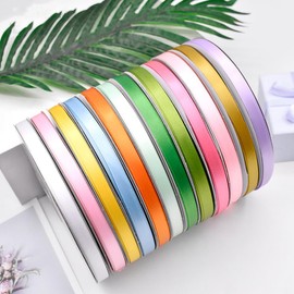 100 Yards Satin Ribbon Pink, 10mm Double Sided Ribbon Gift Ribbon Decorative Ribbon Silk Ribbon Double Satin Ribbon Satin Ribbon for Wedding Birthday Party Decoration, Gift Wrapping, Crafts