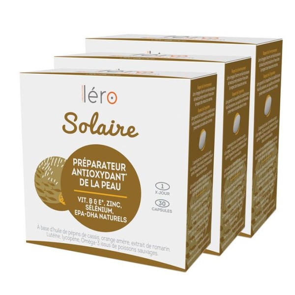 Lero Compléments alimentaires Léro Solaire Exposition au soleil 30 capsules antioxydantes, Set of 3 boxes